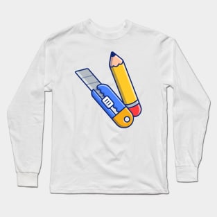 Pencil And Cutter Long Sleeve T-Shirt